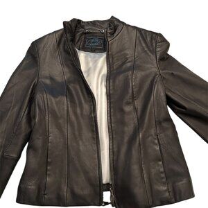 Steve Madden Black Leather Vintage Coat (Size S)